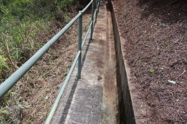 Slope drainage channel after clearing